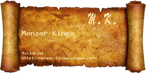 Menzer Kinga névjegykártya